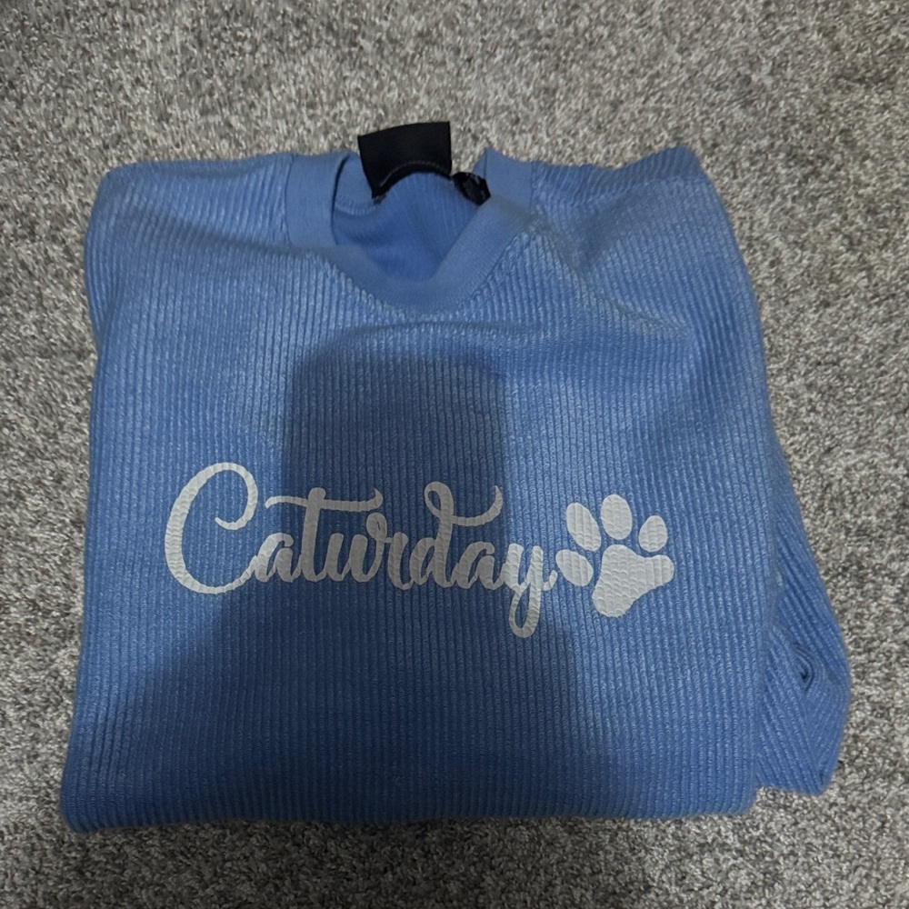 Blue 'Caturday' Sweatshirt